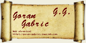 Goran Gabrić vizit kartica